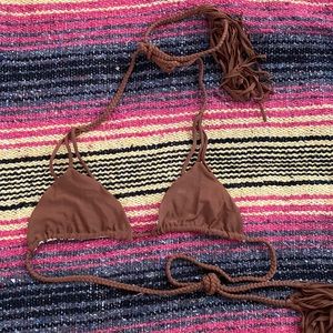 Acacia swimwear top brown
